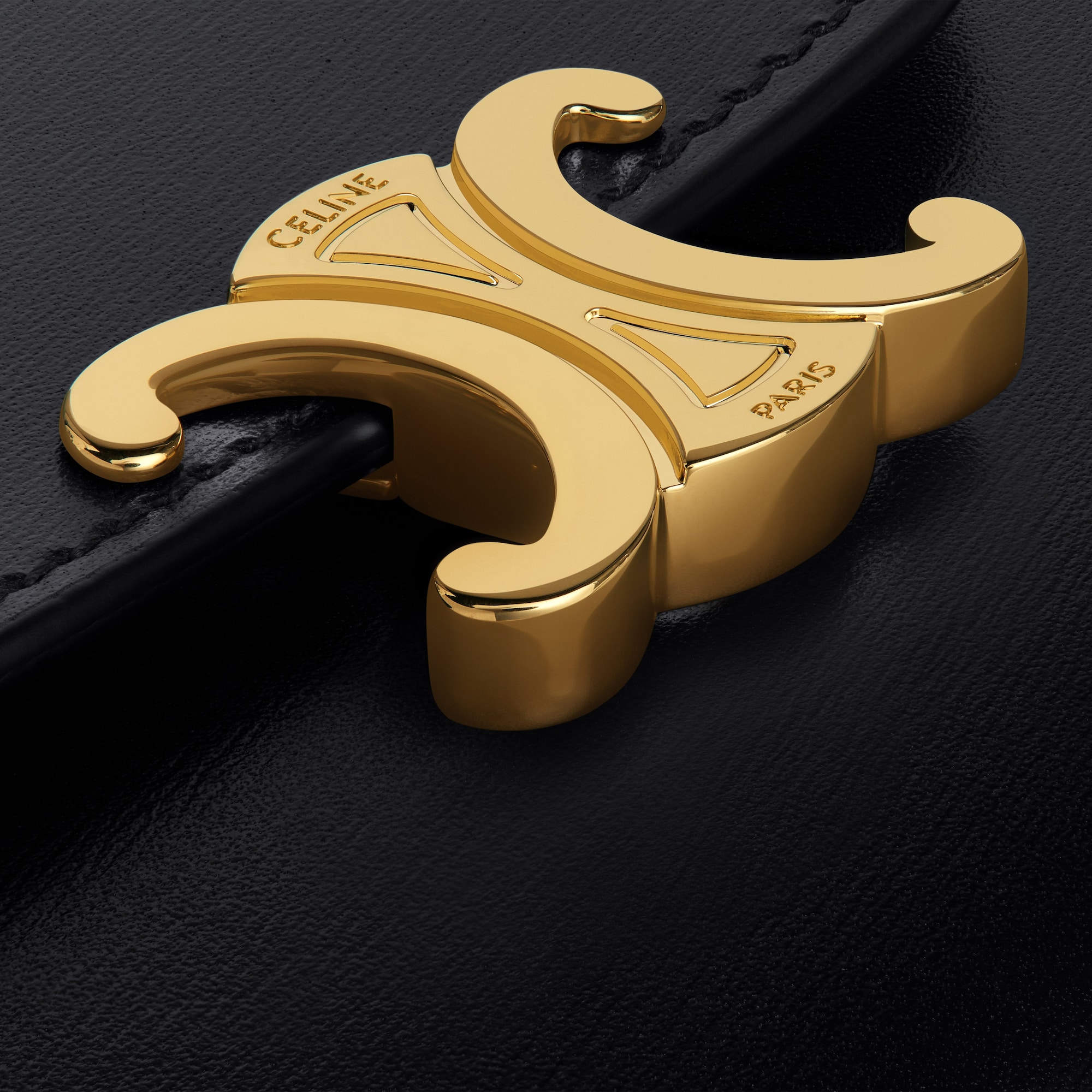 SMALL FLAP WALLER TRIOMPHE IN SHINY CALFSKIN BLACK - Image 5